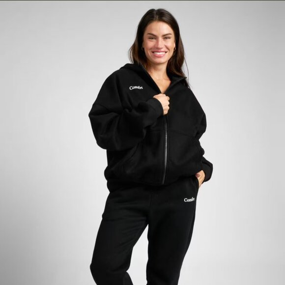 NWT Comfrt Unisex Cloud Zip Hoodie in Black Size XS - Picture 3 of 3